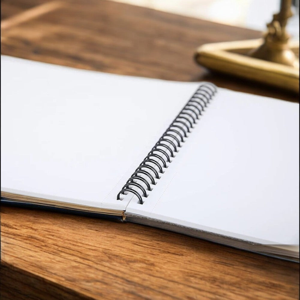 Open page view of Brustro Wiro Pad showing 160 GSM white paper